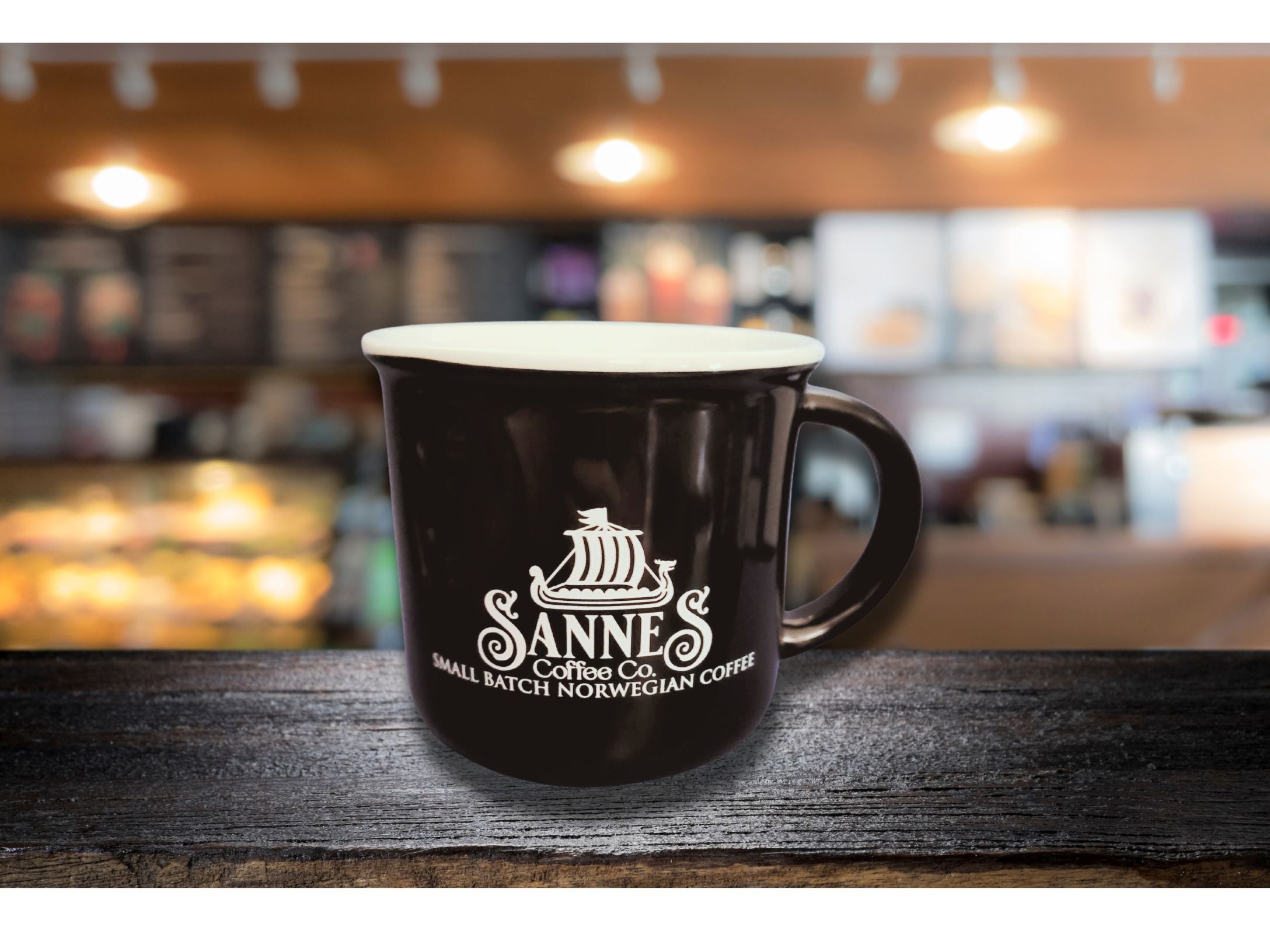 12oz Black Cafe Mugs in Bulk