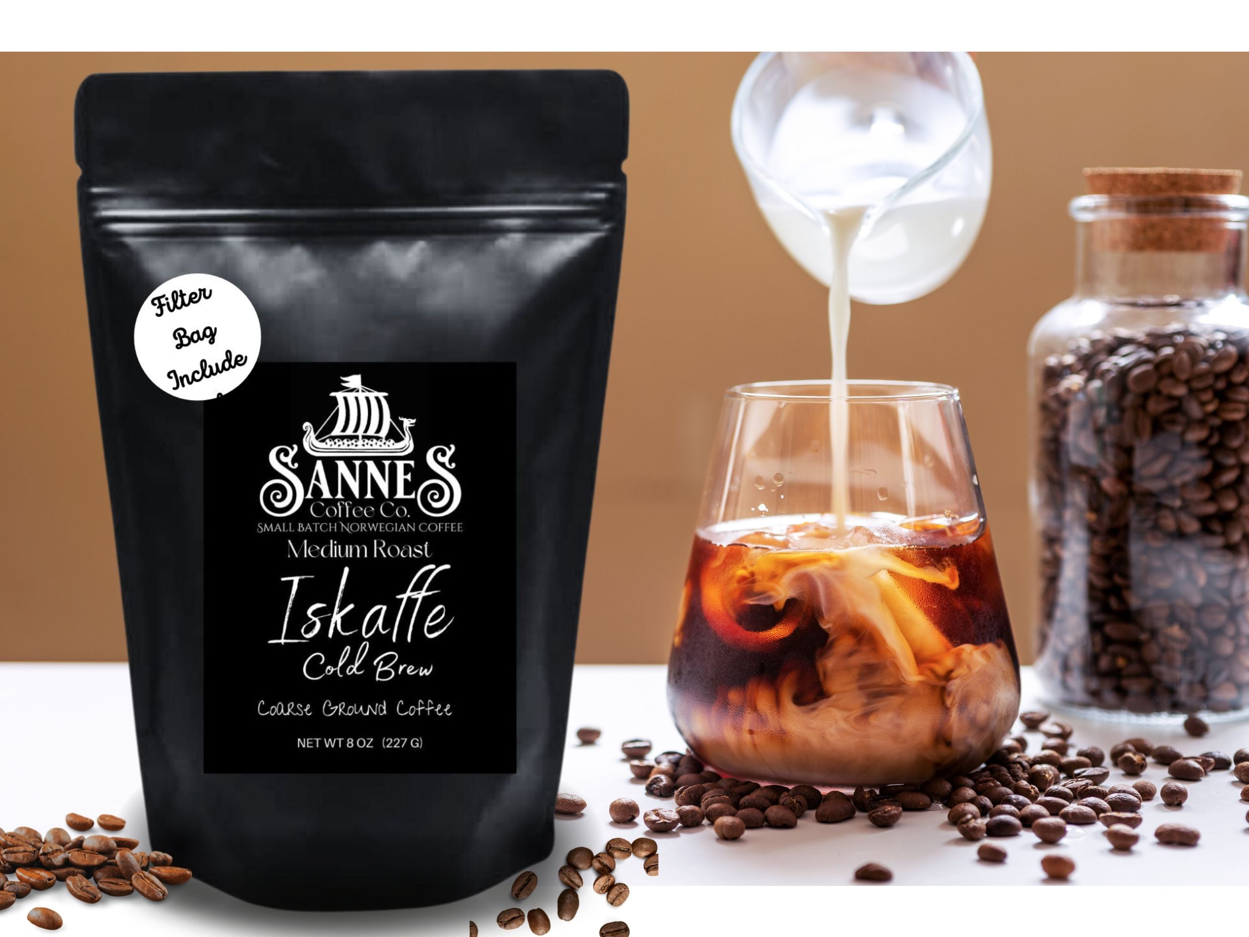 Iskaffe 8oz cold brew Sannes Coffee Co. Iskaffe 8oz cold brew Sannes Coffee Co.