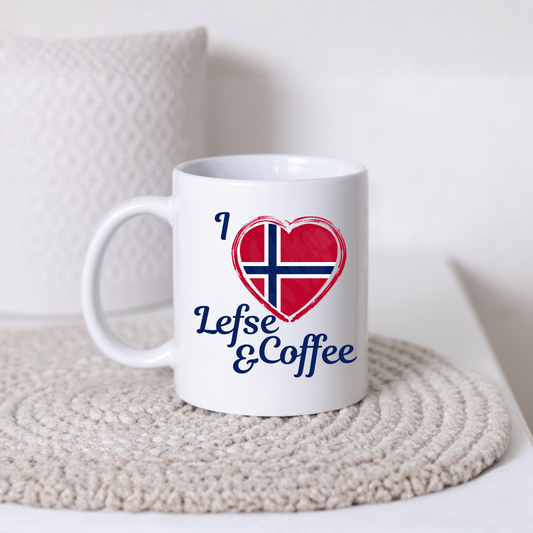 I Love Lefse and Coffee 11oz Mug